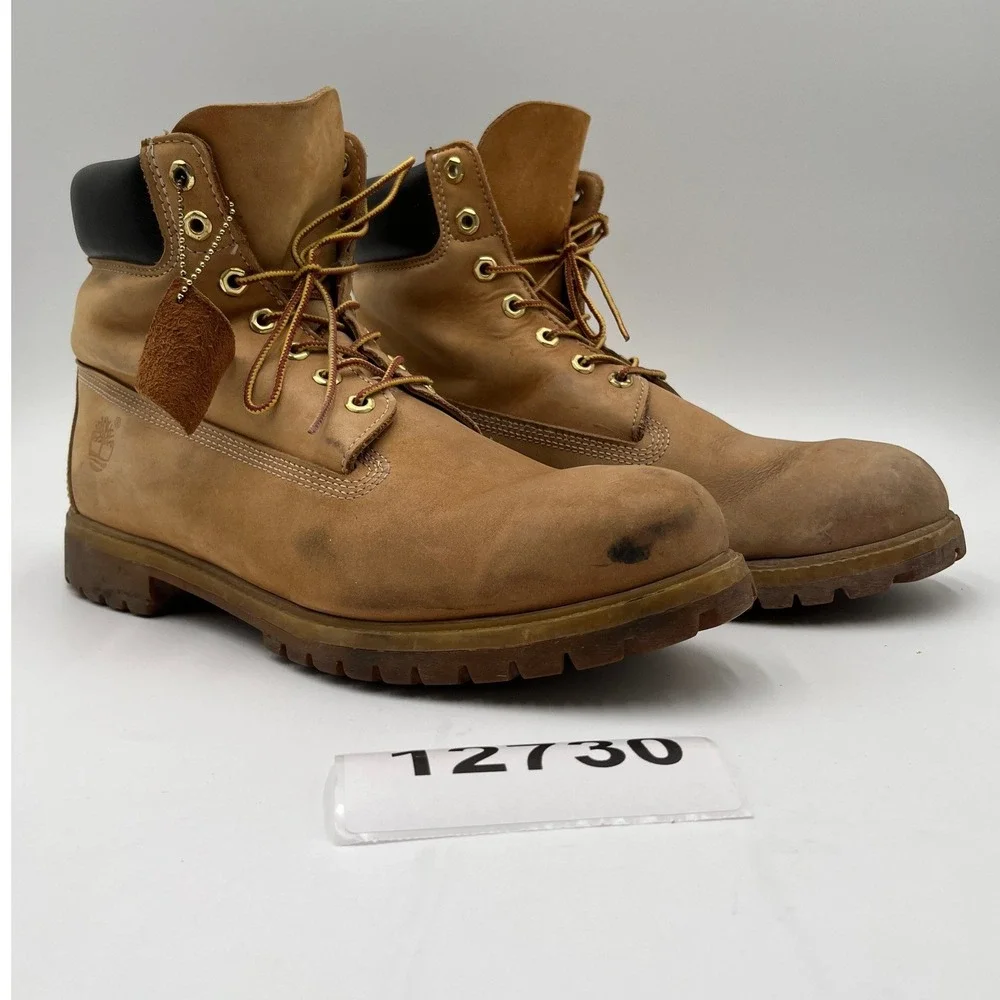 Timberland Classic 6-Inch Premium Nubuck Waterproof Boots Mens 13M Brown Leather